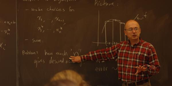 Professor Wickenhauser in a classroom